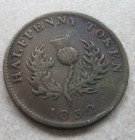 1832 Equal Ribbons Nova Scotia Half Penny Token   Coin
