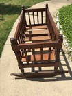 Rare Antique Walnut Wood Rocking Cradle Crib Bassinet Baby Doll Display Only    