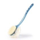 Shower Body Brush With Bristles And Loofah back Scrubber Bath Mesh Sponge Wit   