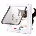 Pet Door 4 Way Locking Cat Flap Dog Gate Abs Plastic Small Animal Safety