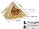 Amazing Gemstone Citrine Orgone Pyramid - Orgonite - 30mm  
