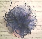 Women s Navy Blue Fascinator Hat Feathers And Veil W clip