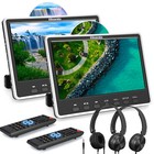 Gonavidio 2x 12  Screen Car Headrest Monitor Dual Screen Dvd Player Hdmi Headset