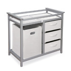 Diaper Changing Tables With Hamper And 3 Baskets - Gray brown white Available