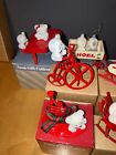 Lot Of 10 Vintage Avon Flocked Teddies Teddy Bear Christmas Ornaments New