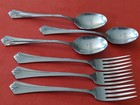 6pc Oneida Westgate Stainless 3 Dinner Forks   Soup Spoons Distinction Deluxe Hh