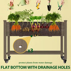 47 In  W X 23 In  D X 33 In  H Brown Cedar Raised Garden Bed With Lockable Wheel