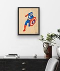 Arivers Modern Art Comic 14x11 Captain America Canvas Original Signed Painting