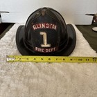 Antique Vintage - Ellington 1 Fire Dept  - Fire Helmet - Leather   Metal