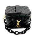 Ysl Yves Saint Laurent  Makeup  Converted Crossbody Bag Purse With Strip   Black