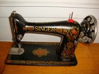 Antique Singer Sewing Machine Head Model 66  red Eye   Serviced