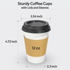 100 Pack 12 Oz Disposable Coffee Cups With Lids And Sleeves - Leak Free Hot Cups
