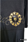 Vintage Black Dress Embroidery Sequin By Monroe   Main Size Large Artsy Boho