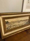 Rare Vintage Antique  Art Framed Paris Scene Art Gallery New York  Old Artwork