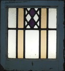 Geometrical Old English Leaded Stained Glass Window 17 25  X 19 25 