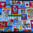 Vintage Teddy Bear Fabric Lot  5 Pieces Each About 1 2 Yard Sewing Crafts