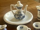 Vintage Blue   White Porcelain Miniature Tea Set