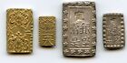 Japan 1832-1868 Old Pre-meiji  4 Coins  Nibu   Nishu Gold Silver Bar Money