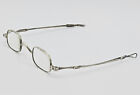 Antique 1860s Civil War Era Wire Rim Slide Temple Oblong Eyeglasses   Metal Case