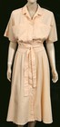 Vintage 70s 80s Full Lucy Skirt Peach Oversized Midi Shirt Dress Rockabilly M