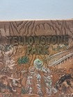 Vintage Yellowstone Park Brown Wood Ceramic Ashtray 7 5    X 7 5    Souvenir 3d