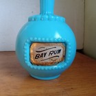 Rare 1880 Pontiled Blue Opaque Glass Bay Rum Label Under Glass Barber Bottle