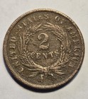 1864 Two Cent Piece 2c - Very Good Details Vg  Env Damage - Exact Coin Shown