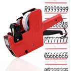 8 Digit Price Tag Gun Labeler With 5000 Labels   Ink Roller Pricing Machine