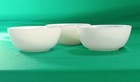Set Of 3 Vtg Milk Glass Cereal Bowls     White Pebble Texture     Mid-century Modern