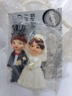 Vtg 1994 Wilton Wedding Cake Toppers Bead Decorations Bride   Groom Figures Nip