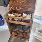 Wooden Countertop Potato And Onion Storage Bin Box  Rustic