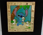 Disney Pin Japan Disney Mall Stitch And Ducklings Gold Frame Pin Le 200