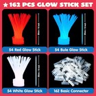 Joyin 162 Pcs July 4th Patriotic Glow Sticks With Red  White  Blue 
