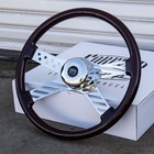 18  Wood Steering Wheel Chrome 4 Spoke Freightliner  Kenworth  Peterbilt  Volvo