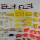 Vintage Farm Plastic Toy Set Aminals People Fence Cage Accessories 90  Pieces