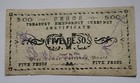 1943 Philippine Guerrilla Ww2 Five Pesos Free Samar Note