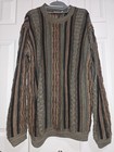 Vintage Megalos Coogi Style 3d Knit Sweater Biggie Cosby Hip Hop - Mens Size Lt
