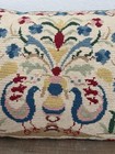 Vintage National Welfare Organization Athens Needlepoint Accent Pillow Folk Art