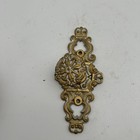 Vtg Hyer Ornate Brass Cabinet Door Plate Knob Lrg Hollywood Regency Mid Century
