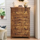 Tall 5-drawer Dresser  Modern Wooden Storage Chest Of Drawers For Bedroom