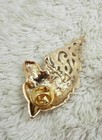 Goldtone Wolf Head Hat Tie Lapel Tac Pin  b23 
