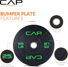 Cap 2-inch Olympic Bumper Plate Weight Set   100-370 Lbs   Multiple Colors   Sto