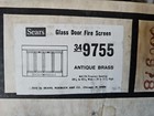 Vintage Sears Antique Brass Bi-fold Glass Fireplace Door Screens 9755 Nos