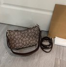 Shoulder Bag In Signature Jacquard Oak maple Cbj00 Outlet New Women Handbag Gift