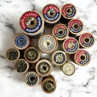 Lot Of 18 Vtg Cotton Thread Wooden Spools Brook s  Clark s  Jp Coats  Am  Thread