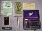 Antique 1909 Gillette Safety Razor With Box   Original Paperwork   Silver Plate