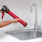 - Sausage Caulking Gun Manual 600ml Leakproof Cylinder Dispenser For Glue Adh   