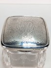 Antique 1893 Gorham Sterling Silver Glass Powder Jar Dresser Vanity Box 60g Lid