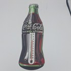 Vintage Coca Cola Soda Bottle Metal Thermometer 17  X 5  Good Condition  