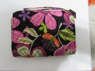 Vera Bradley Black Floral Print Quilted Small Wristlet Wallet Turn Lock Preppy